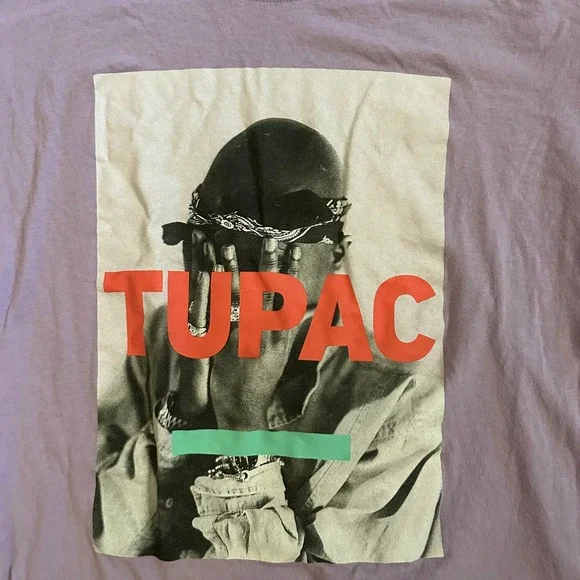2Pac Graphic T Shirt XXL Lavender Purple Hip Hop Rap Tee - Picture 3 of 4